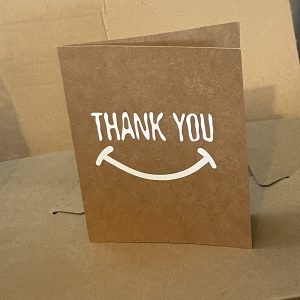 Blank Kraft Thank You Smile Greeting Card