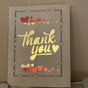 Blank Kraft Thank You Heart Greeting Card