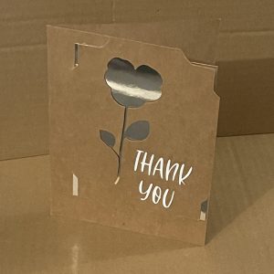 Thank You Kraft Metallic Flower Blank Greeting Card