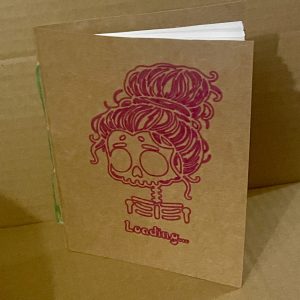 Skull Loading Mini Notebook - Wax Thread Binding